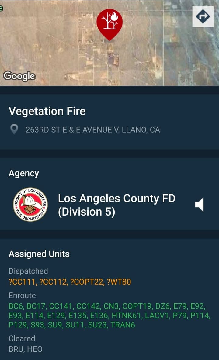 904B....263rd Street East and Avenue V....fire in field.....sheriff and FD enroute code...