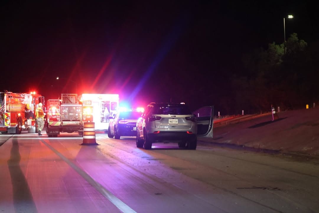 11-25....Northbound 14 at Avenue L ...Jeep Grand Cherokee blocking lane on freeway,...