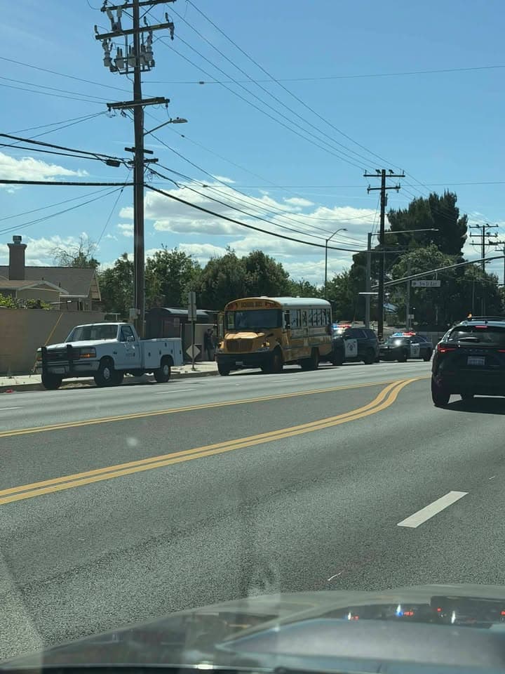 902T/902R....5th Street East and Avenue J....school bus vs vehicle....sheriff, CHP, and FD...