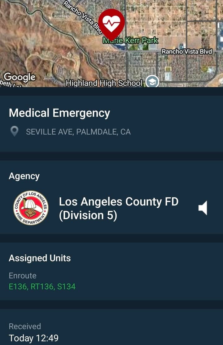 902R....30th Street West and Rancho Vista Blvd (Seville)....female called and stated she...