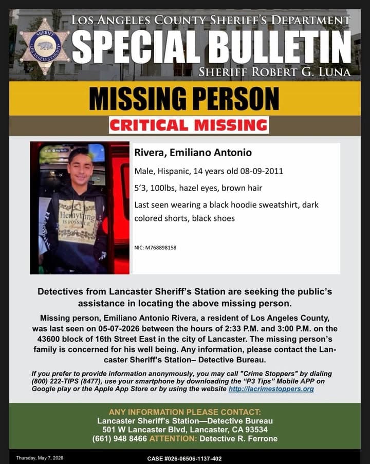 Detectives from Lancaster Sheriff’s Station are asking for the public’s help locating...