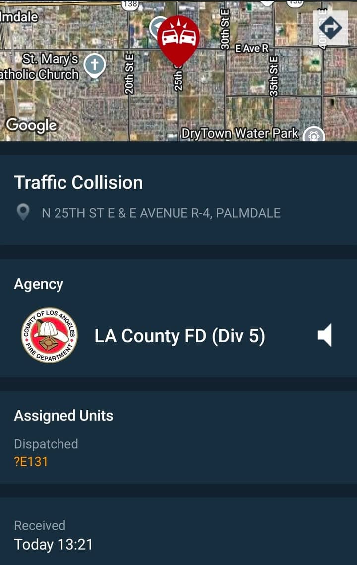 902T/902R....25th Street East and Avenue R-4....two vehicle collision....sheriff and FD enroute code...