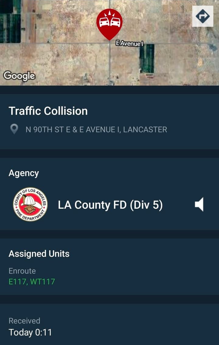11-83....Avenue I and 90th Street East....CHP supervisor responding to pursuit came upon...