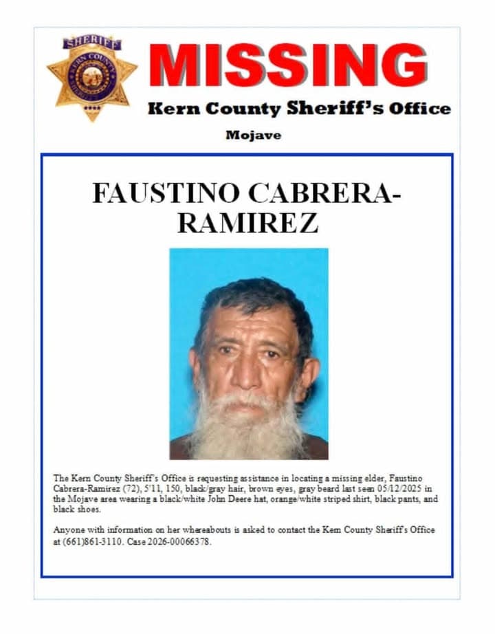MISSING The Kern County Sheriff's Office is requesting assistance in locating a...