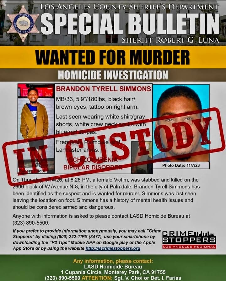 The suspect wanted in connection to the fatal stabbing on Avenue N-8...