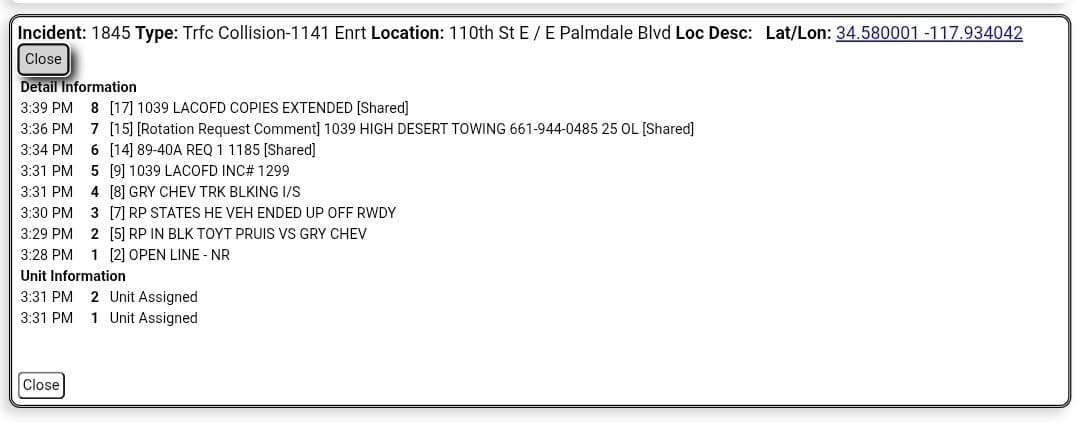 11-79.....110th Street East and Palmdale Boulevard....two vehicle collision, black Prius vs gray...