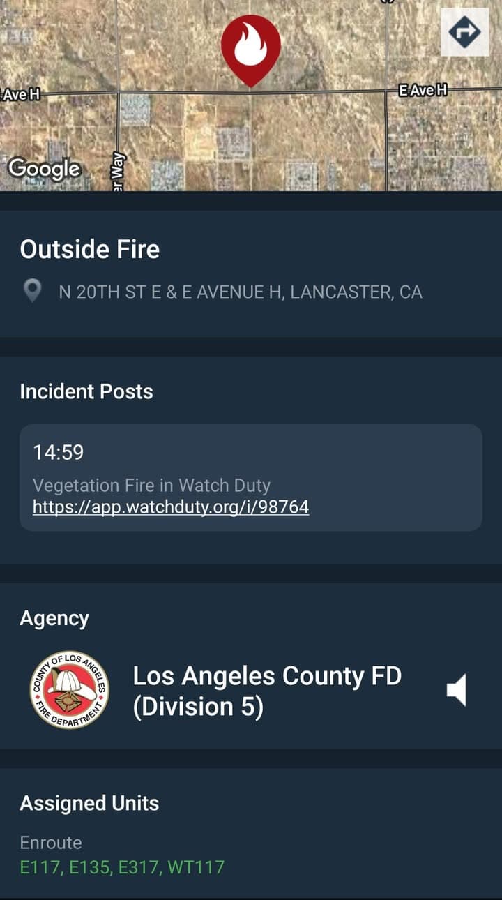 904B....20th Street East and Avenue H.....fire in field....FD enroute code 3 UPDATE:...