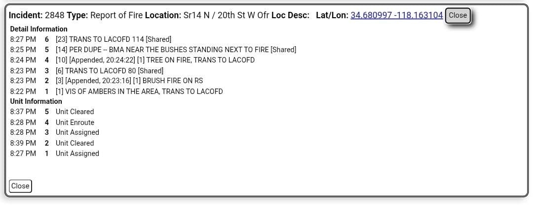 Fire....northbound 14 at 20th Street West offramp....fire in bushes, tree also on...