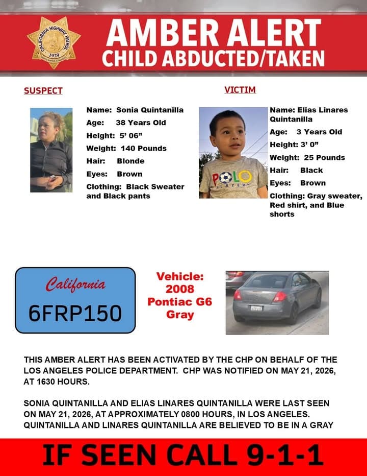 Amber Alert – Los Angeles County Last seen: Slauson Avenue at Van...