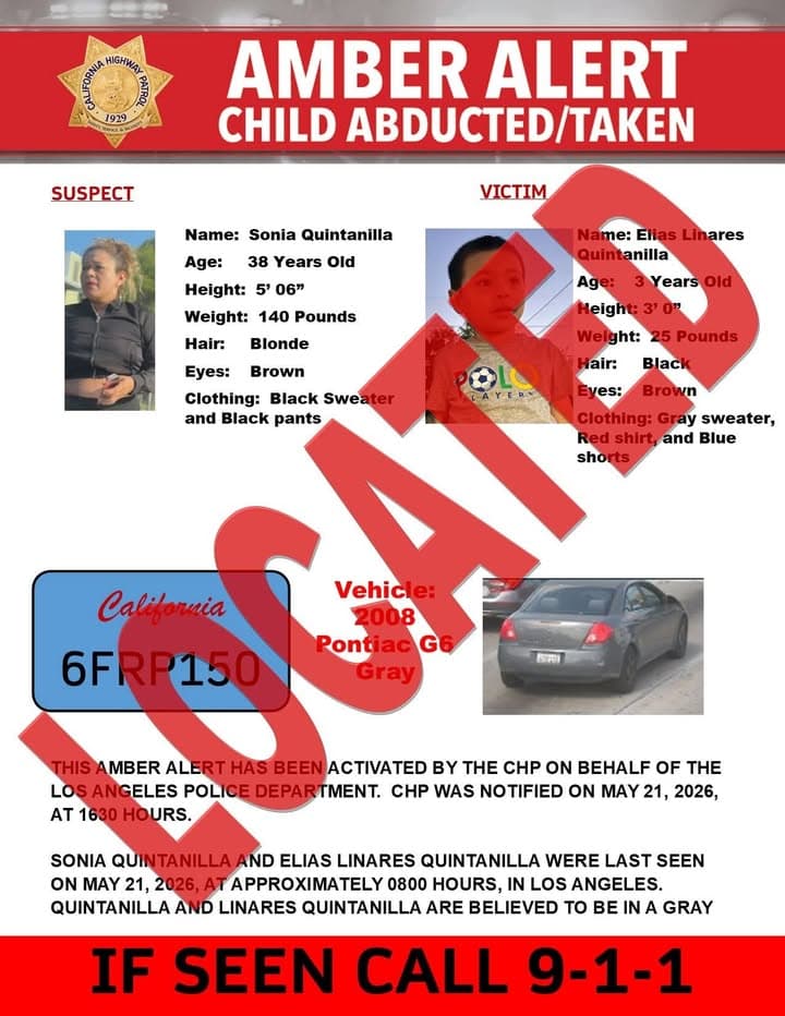 This Amber Alert has been deactivated. The subject has been located. *****************...
