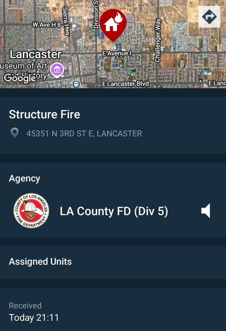 904S....3rd Street East and Avenue H-13....house on fire, unknown if occupied....sheriff and...