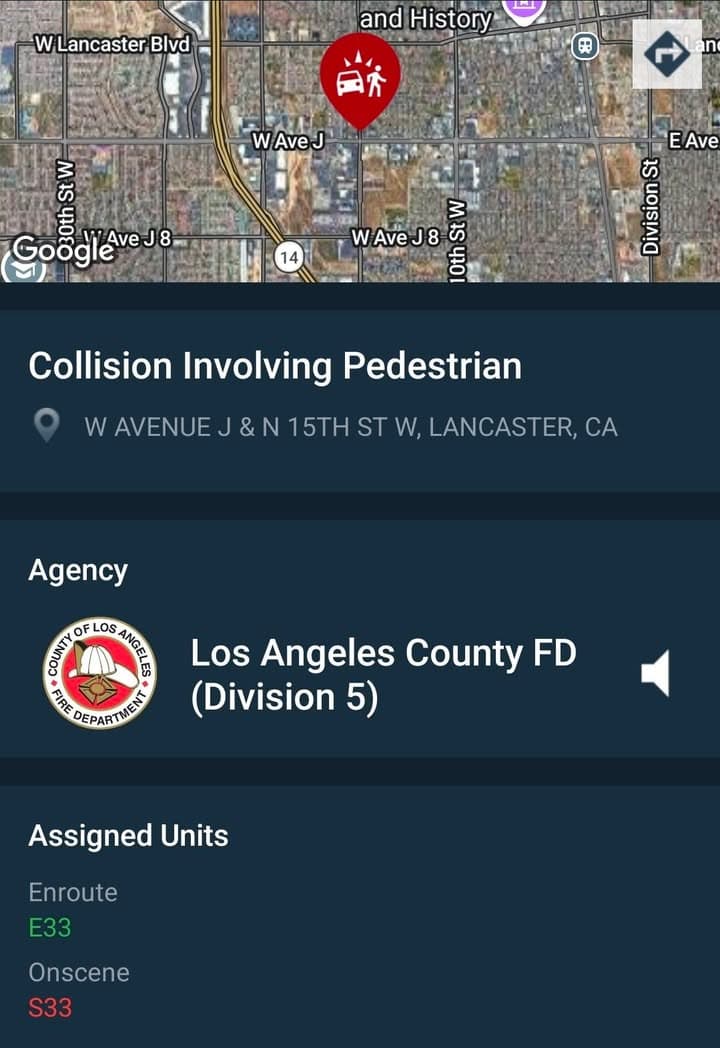 480....15th Street West and Avenue J....caller states black vehicle hit child and...