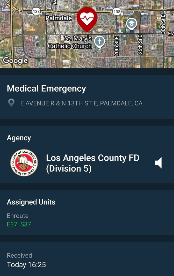 929/902R....13th Street East and Avenue R ...person down at location, not breathing....sheriff...