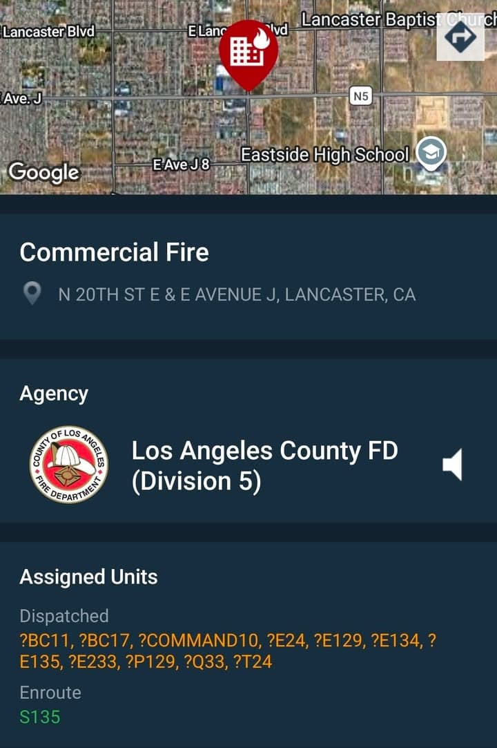 904S....1731 East Avenue J at Walmart....reported structure fire....FD enroute code 3 UPDATE:...