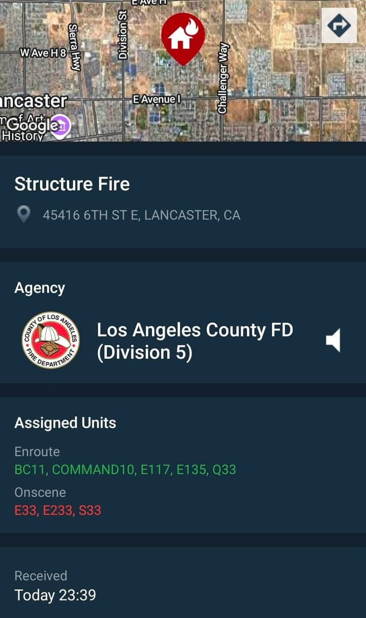 Possible second structure fire on 6th Street East and Avenue H-11....unknown if...