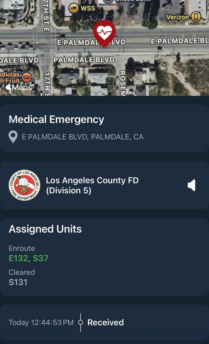 929/902R…1709 E. Palmdale Blvd…security found an unresponsive male adult behind business…Sheriff and...