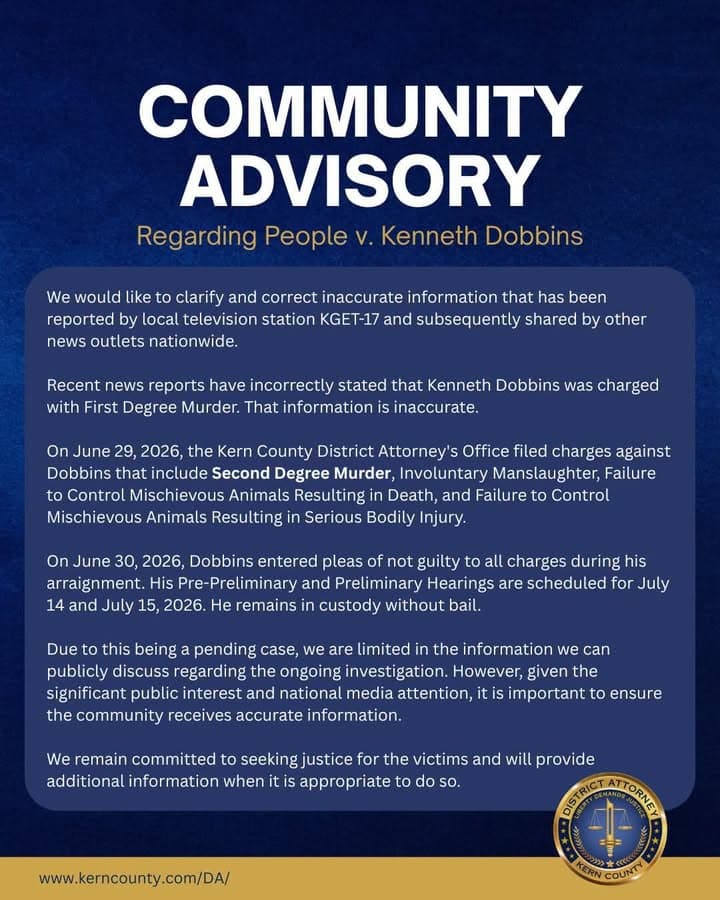From Kern County District Attorney's Office Please see the community advisory regarding...