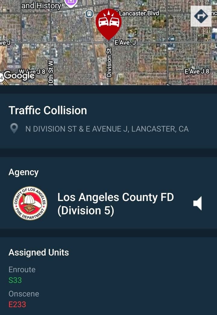 902T/902R....Division Street and Avenue J....vehicle vs motorcycle.....sheriff and FD enroute code 3...