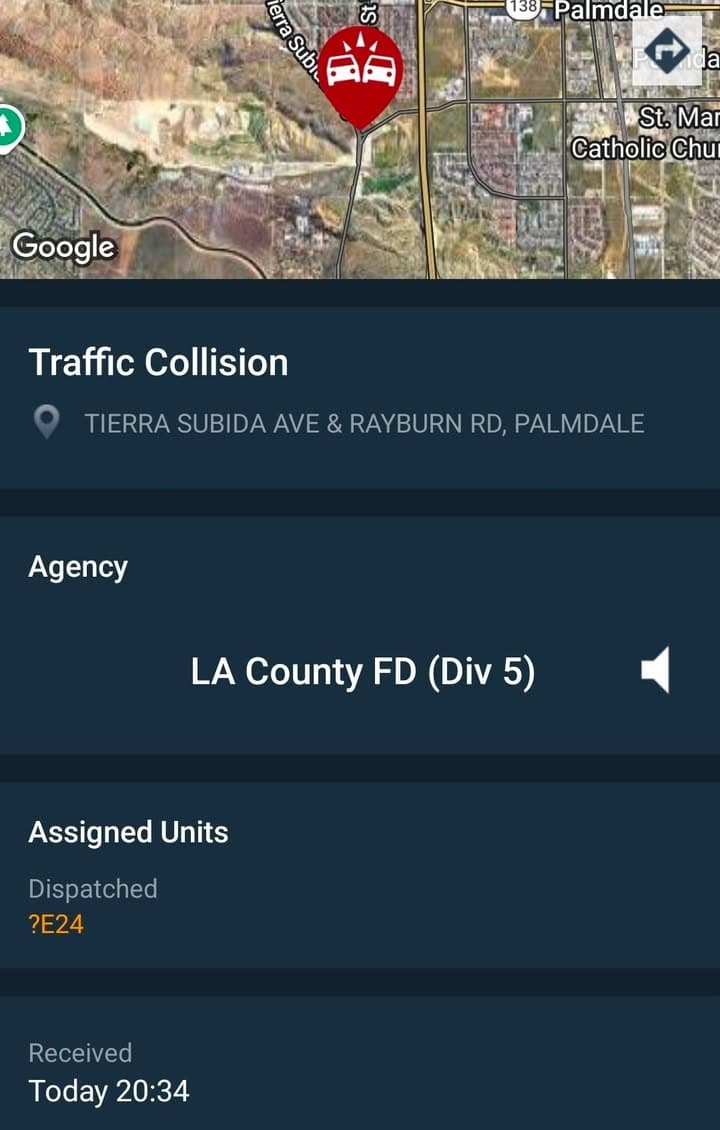 ****MASS CASUALITY CRASH**** 902T/902R....Rayburn Road and Tierra Subida....two vehicle collision....sheriff and FD...
