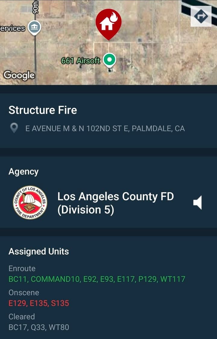 Structure Fire....102nd Street East between Avenue M and N....trailer on fire....FD enroute...