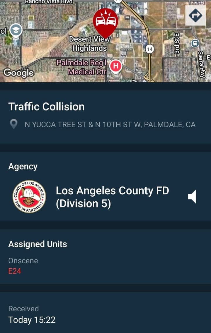 902T/902R....10th Street West and Auto Center Drive....two vehicle collsion....gray Honda Accord vs...