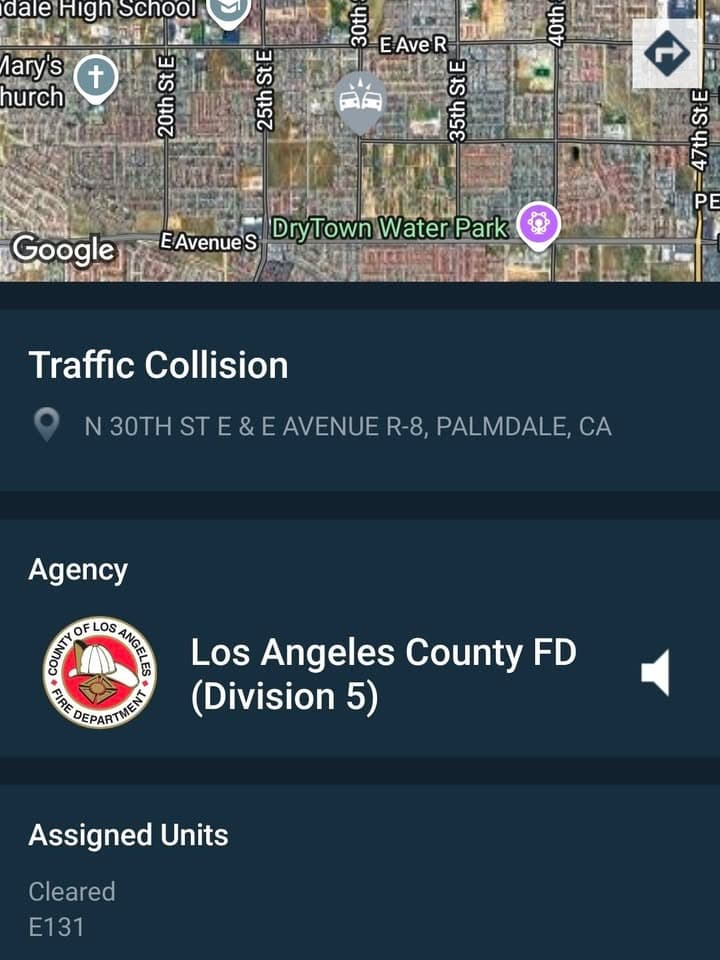 902T/902R....30th Street East and Avenue R-8....two vehicle collision....sheriff and FD enroute code...