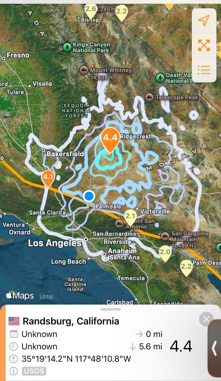 A 4.4 magnitude earthquake was detected at 9:41am with an epicenter in...
