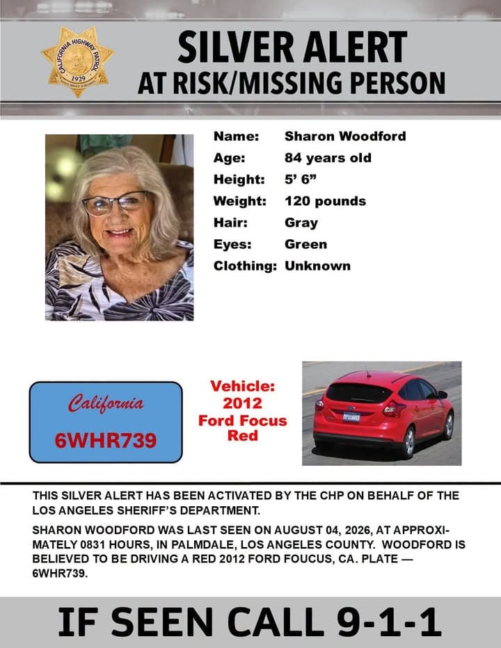 SILVER ALERT - Los Angeles County Last seen: Grandview Drive and Lonsdale...