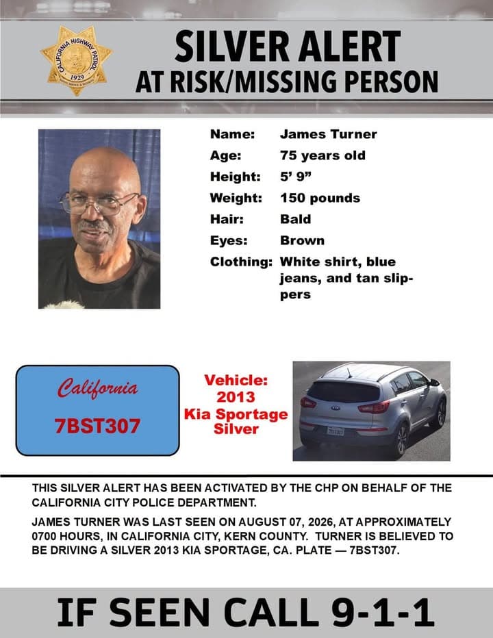 SILVER ALERT - Kern and Los Angeles Counties Last seen: Saguaro St....