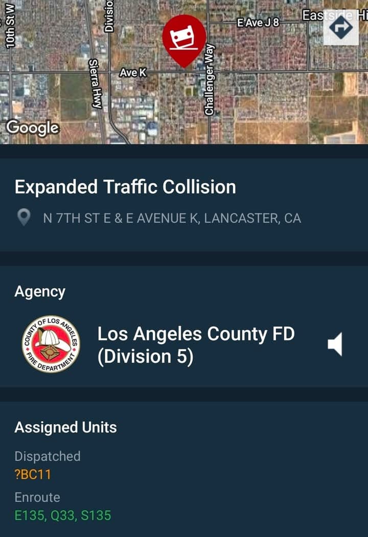 902T/902R....Avenue K and 7th Street East....sheriff and FD enroute code 3 UPDATE:...