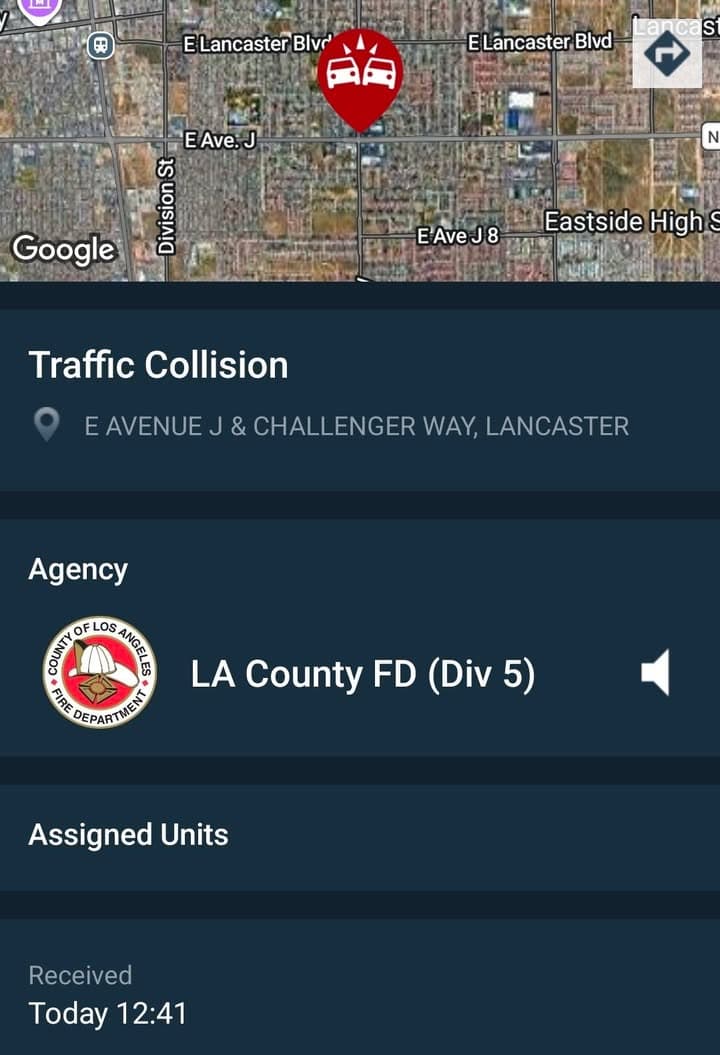 902T/902R....Avenue J and Challenger Way....three vehicle collision....sheriff and FD enroute code 3...