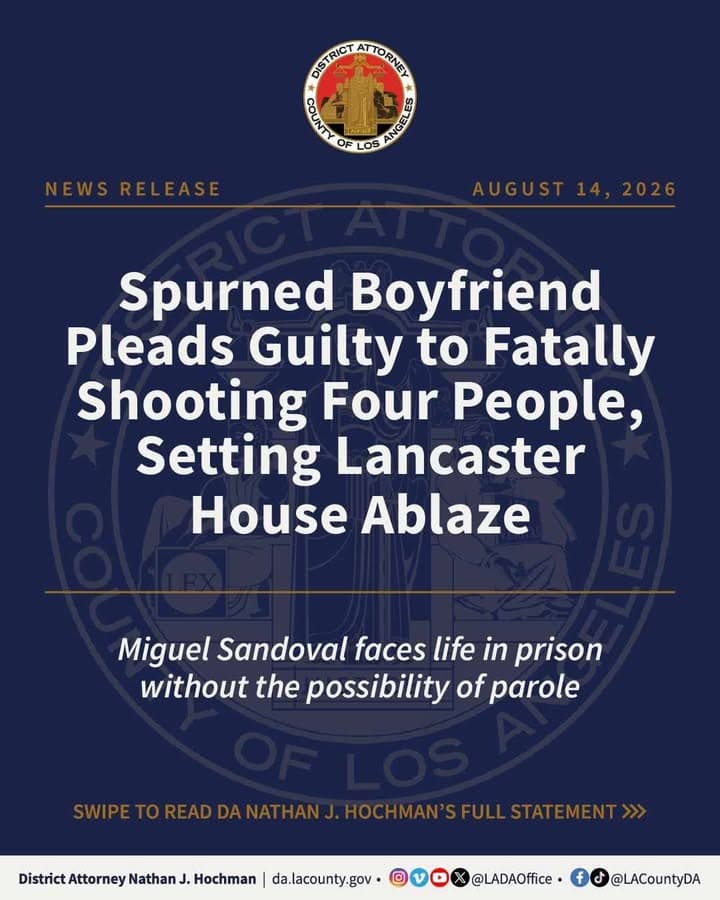 August 14, 2026: Spurned Boyfriend Pleads Guilty to Fatally Shooting Four People,...