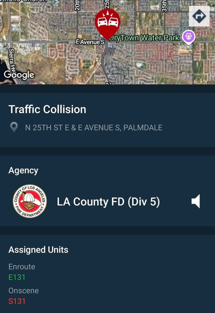 481....25th Street East and Avenue S....two vehicle collision, one fled scene....FD on...