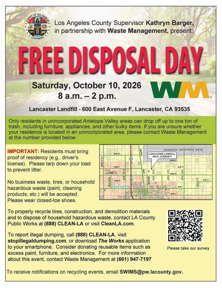 Los Angeles County Supervisor Kathryn Barger in partnership with Waste Management will...