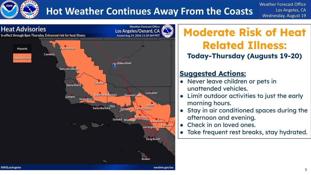There is a continued moderate risk of Heat Illness across portions of...