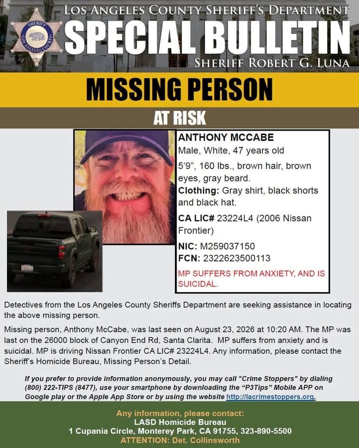 The Los Angeles County Sheriff’s Department is asking for the public’s assistance...