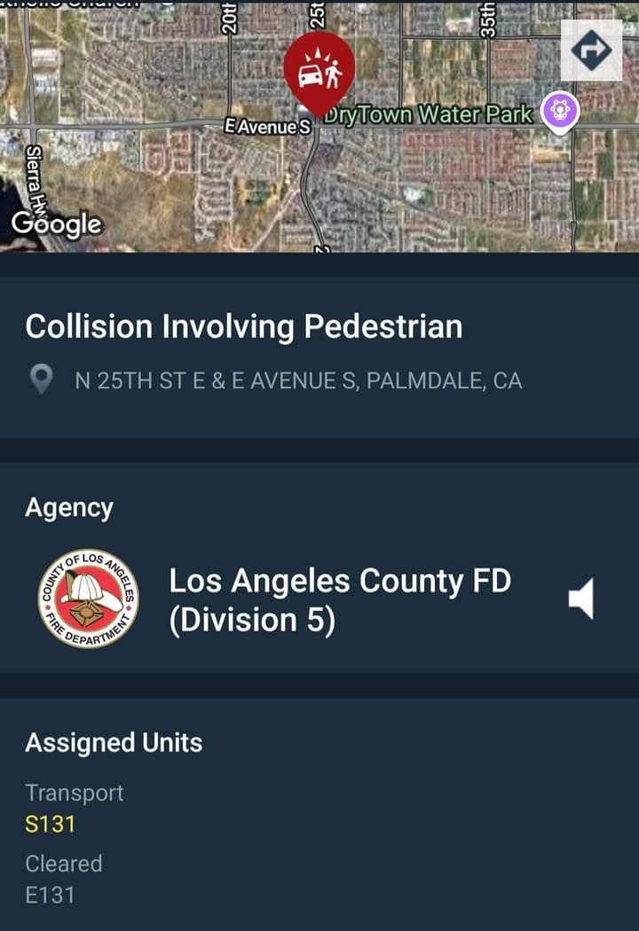 902T/902R....25th Street East and Avenue S....vehicle vs pocket bike....sheriff and FD enroute...