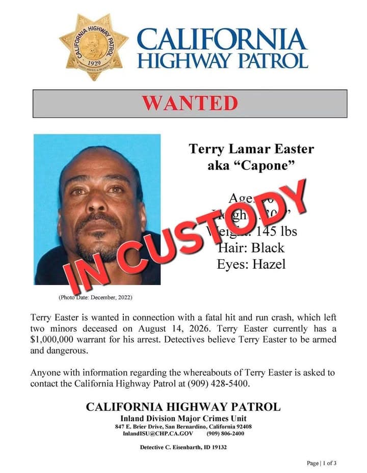 Terry Lamar Easter, the final outstanding suspect wanted in connection with a...