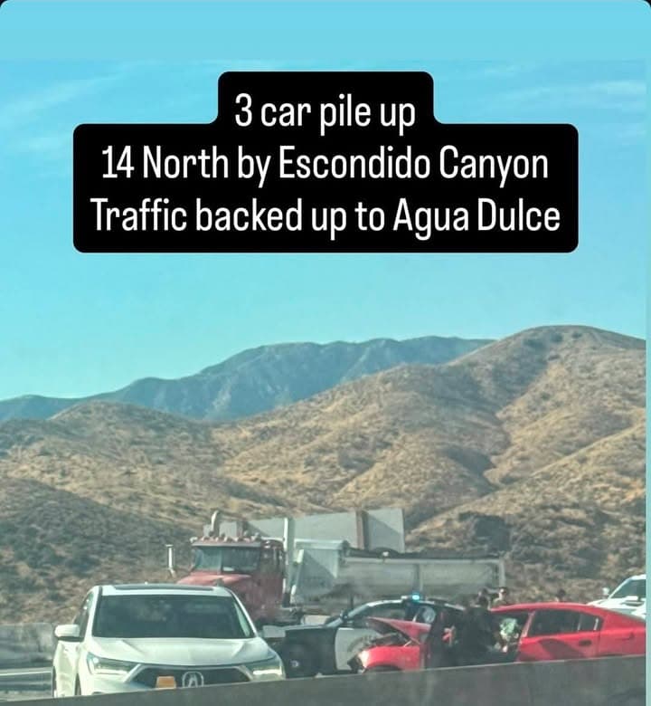 11-79....Northbound 14 at Escondido Canyon....three vehicle collision.....CHP and FD enroute code 3...