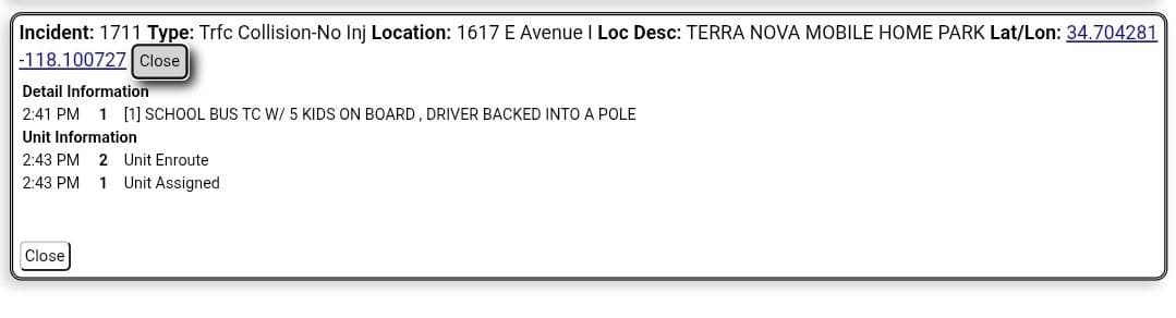11-82.....1617 East Avenue I at Terra Nova MHP.... solo school bus crash,...