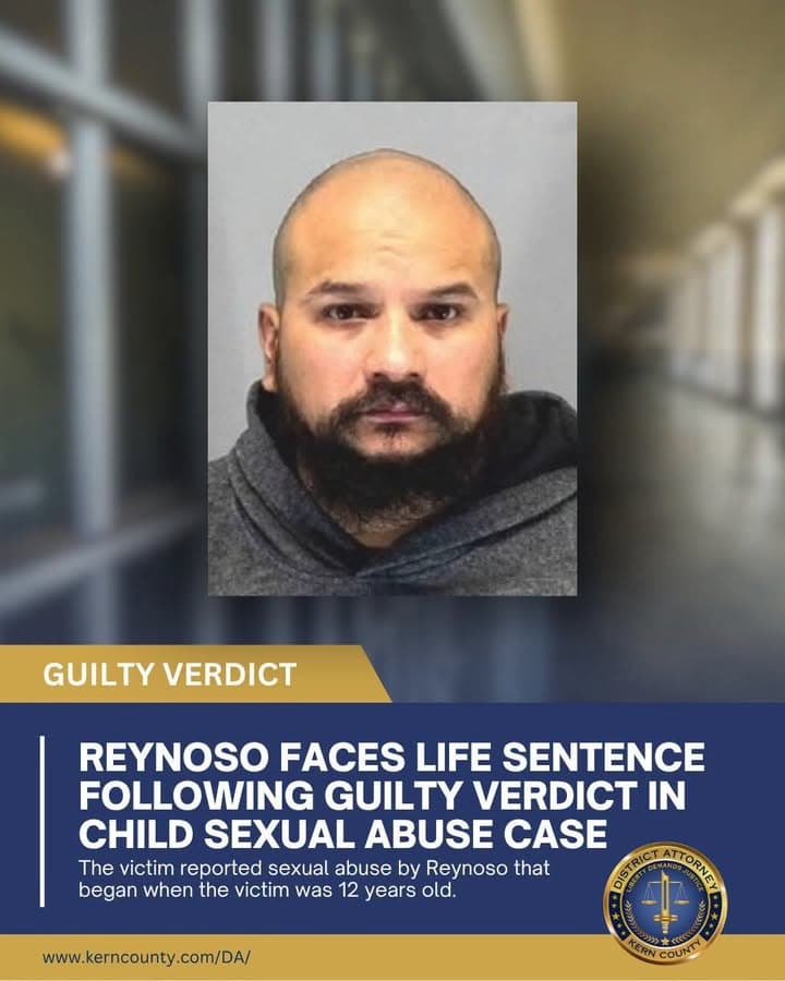 J. Armando Reynoso faces a sentence of 60 years to life in prison for the continuous sexual abuse of a child, which began when the victim was 12 years old.
