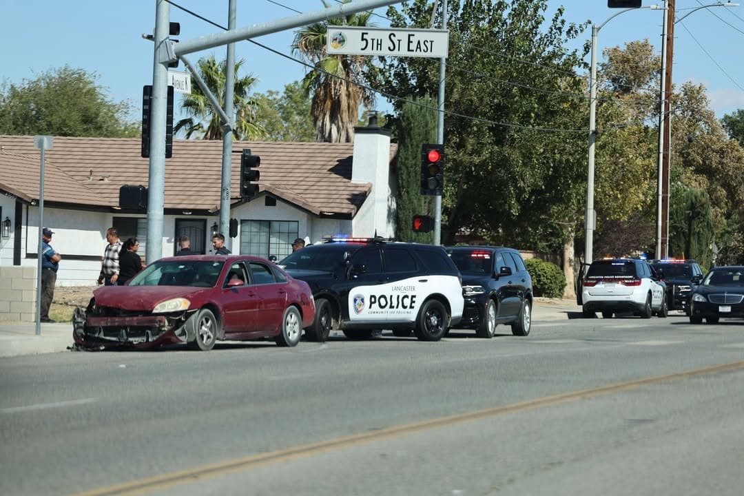 Two vehicle collision on 5th Street East and Avenue K, one overturned