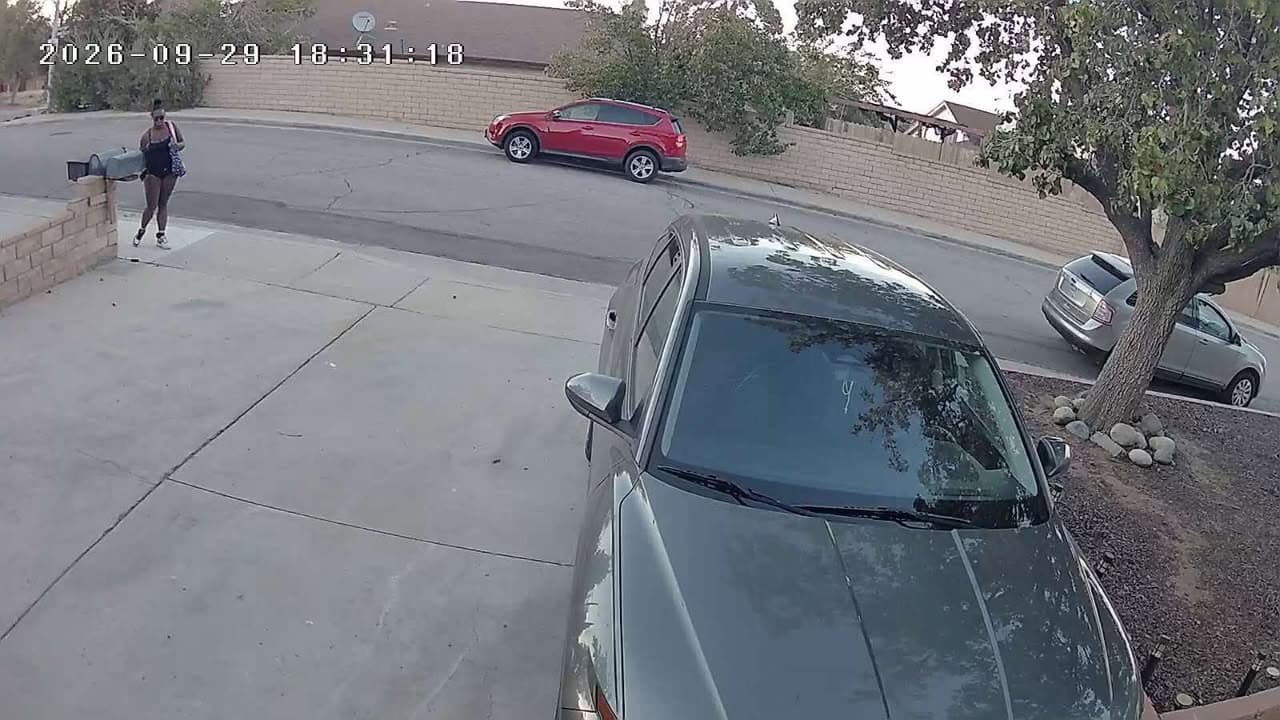 This lady was seen digging in my mail box on 25 and S . Street name Summer Lilac Dr and Apache bloom by Desert willow middle school. She has an ankle monitor as well