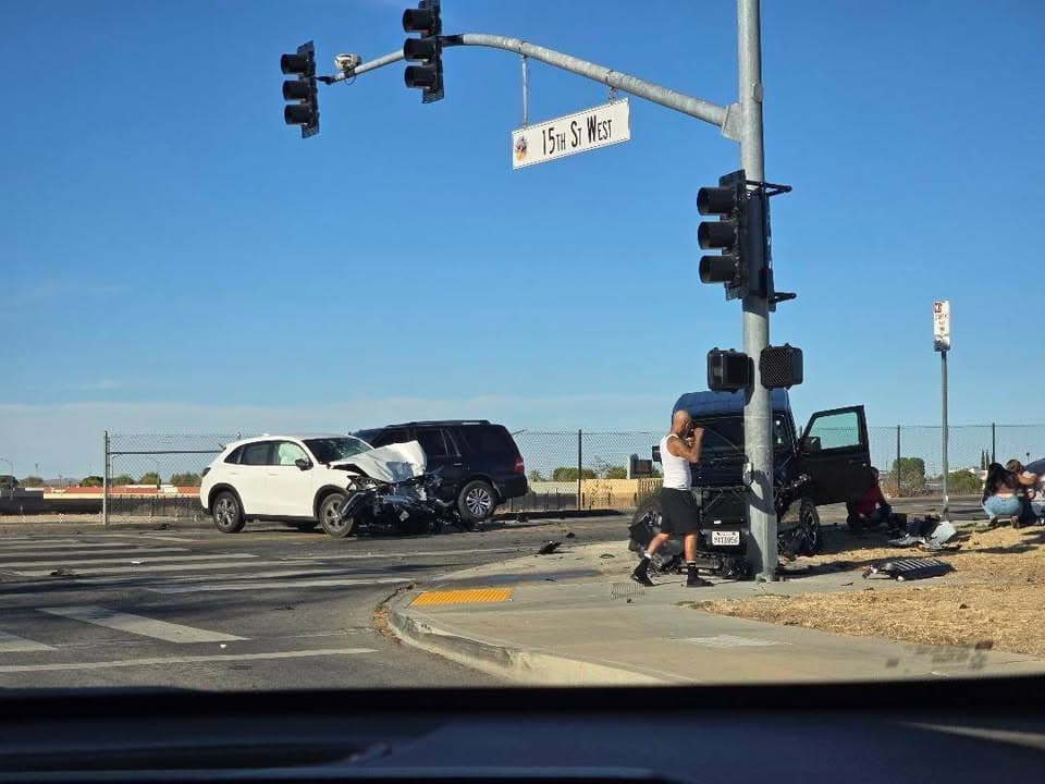 Collision on15th Street West and Avenue K-8 around 4:50pm today