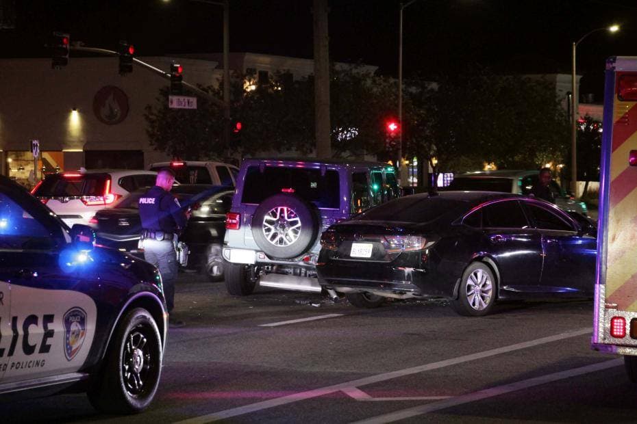 Two vehicle collision on 10th Street West and Avenue K around 7:45 tonight