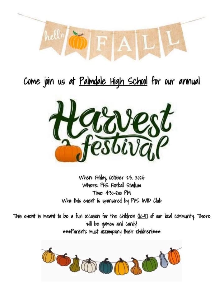 🎃 Palmdale High School Harvest Festival This Friday! 🍂