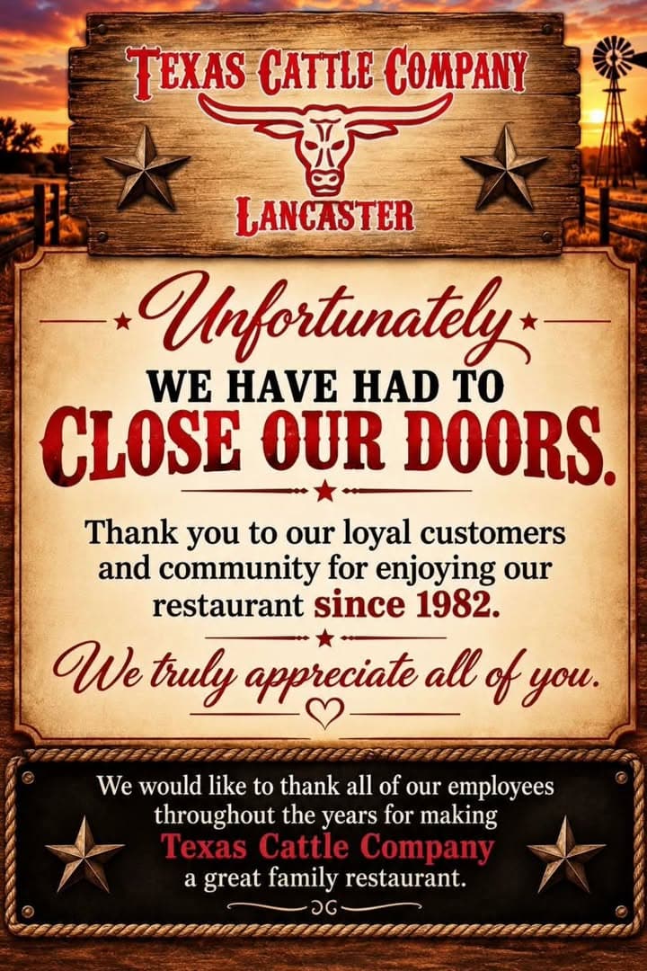 π₯© END OF AN ERA: TEXAS CATTLE COMPANY IN LANCASTER CLOSES ITS DOORS AFTER 44 YEARS