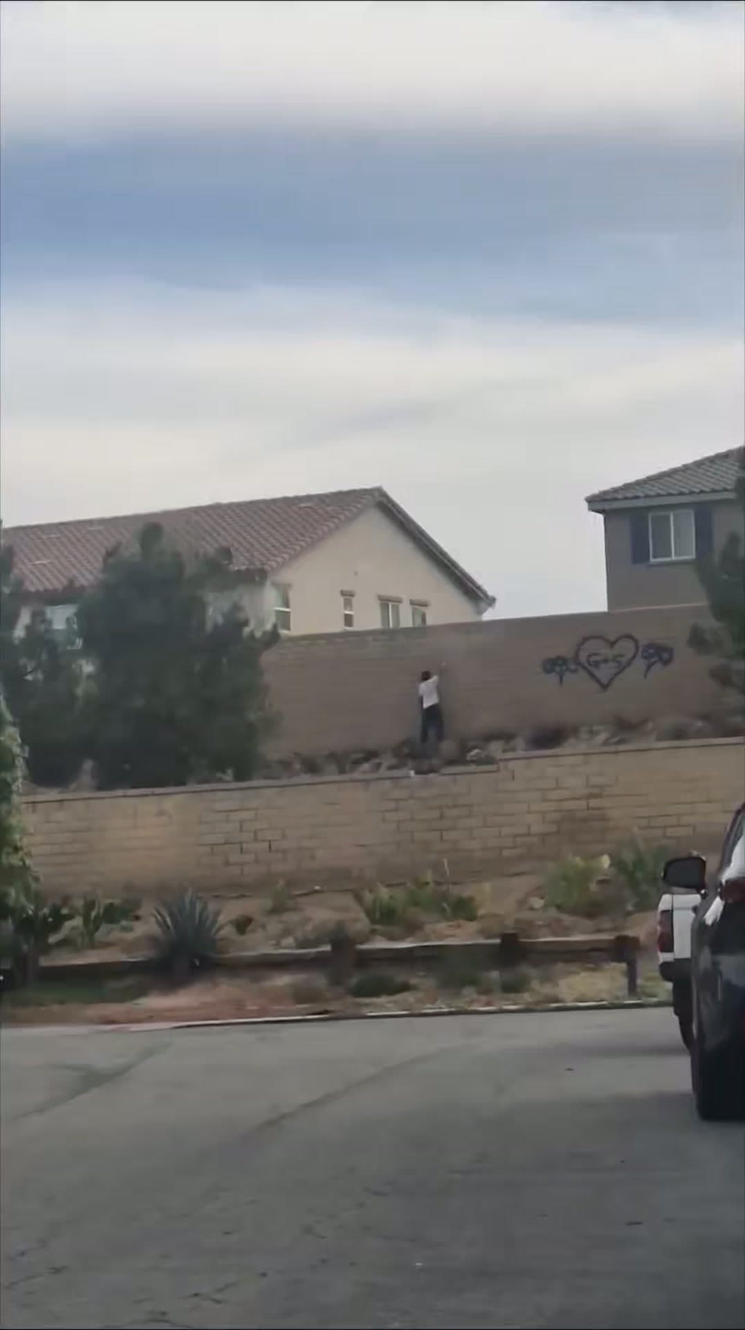 Tagging yesterday. Behind the train tracks of Joshua Hills Elementary School area