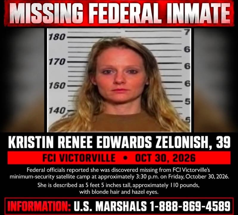 π¨ FEDERAL INMATE MISSING FROM VICTORVILLE PRISON CAMP